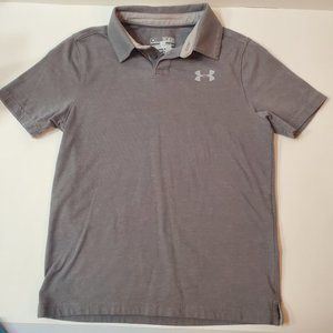 Boys Under Armour Loose Heat Gear Polo Gray  YSM